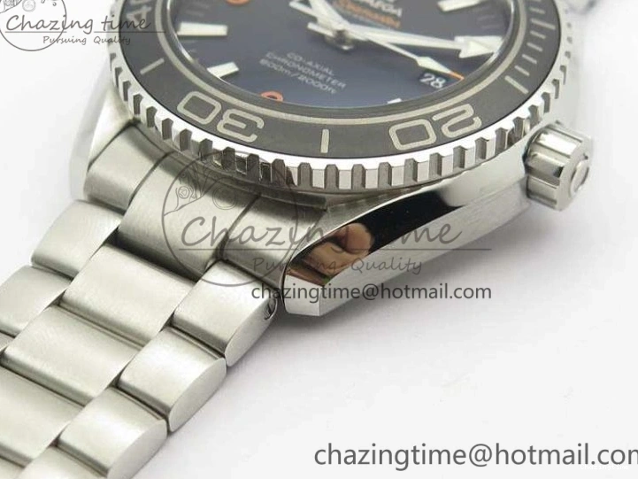 0415 Planet Ocean Pro 45mm OMF 1:1 Best Edition Orange Marker On SS Bracelet A8500 (Black Balance Wheel) Durable 8141